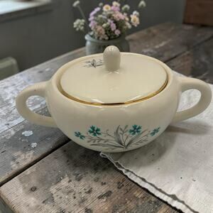 SCIO Vintage 1959 MCM Hampton Floral Collectible Lidded Sugar Dish